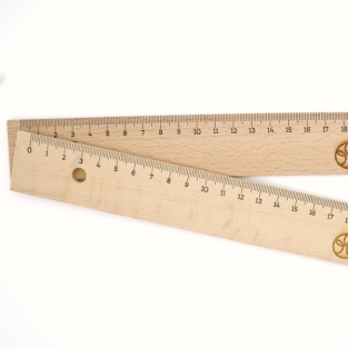 Holzlineal 30 cm mit Stahlseiten